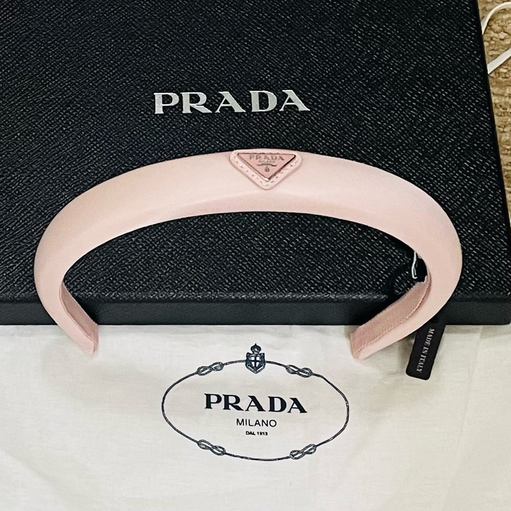SOLD❌NWT Prada Re-Nylon headband in Alabaster Pink